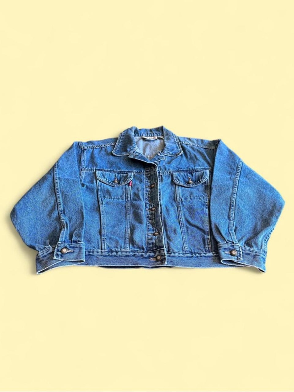 Vintage Bugle Boy Oversized Denim Jacket Women’s L Light Wash Trucker 90s